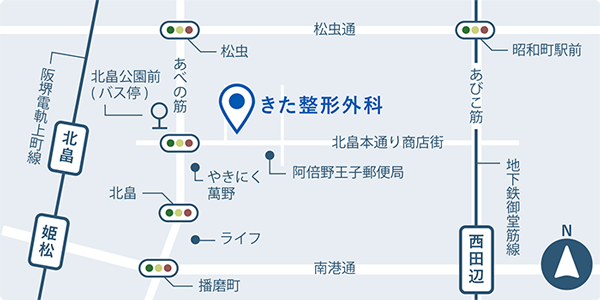 きた整形外科のマップ